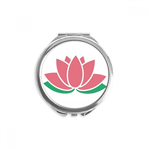 Miroir à la main portable fleur de lotus, fini les retouches manquées grâce au format rond compact