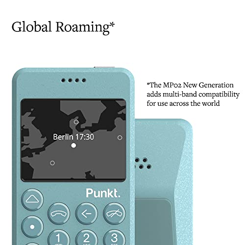 Image of Punkt. MP02, Minimalist Mobile Phone, New Generation, 4G LTE, WiFi, Hotspot, Digital Security, Nano-SIM, Unlocked, Language - French - Light Blue