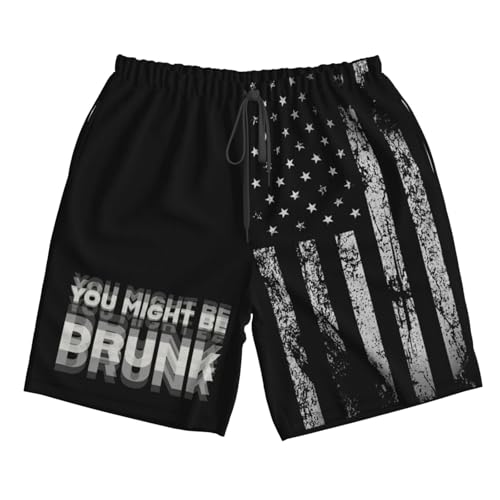 Funny Drinking Humor You Might Be Drunk Swim Trunks Hawaiian Beach Short Quick Dry Board Shorts