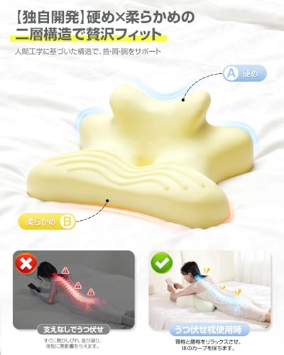 【理学療法士が共同監修＆新登場モデル】ゴロゴロ枕 【TV・SNSで話題沸騰】3in1多機能クッション【睡眠・背もたれ・足まくら】枕 首が痛くならない枕 「睡眠と遊びが両立できる」 低反発枕 うつ伏せ/横向き寝/仰向け寝pillow 通気性 凹型中空設計 寝心地アップ カバー洗濯可 クリスマス/新年/プレゼント（グリーン） [5]