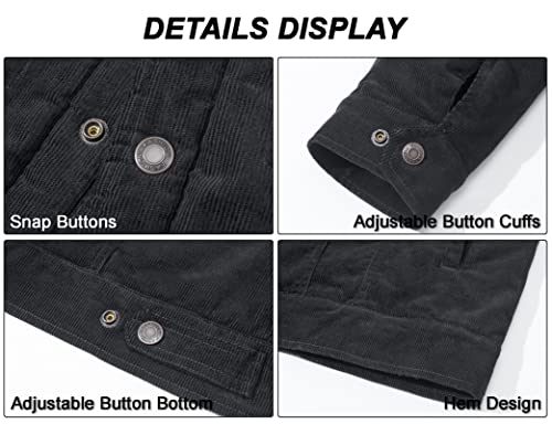 Image of MAGCOMSEN Men's Corduroy Jacket Winter Sherpa Lined Warm Thick Trucker Cargo Coat with 5 Pockets