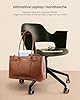 LOVEVOOK Handtasche Damen Groß, 15,6 Zoll Laptoptasche Arbeitstasche Tote Bag Elegant, Wasserdicht Leder Schultertasche Uni Shopper Tasche Lehrertasche für Business Schule Büro, Braun #3