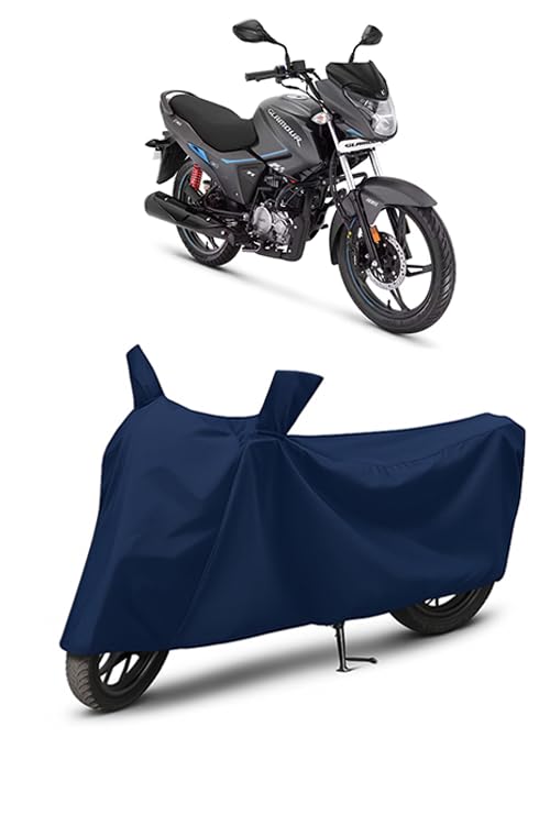 Image of Waterproof Bike Cover for Hero Glamour Xtec | All Weather Protection from Rain, Dust, UV Rays & Scratches with Mirror Pockets & Buckle Belt | Glamour Xtec Bike Cover