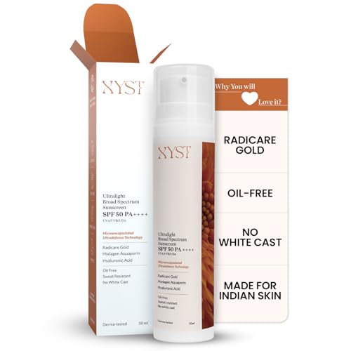 Image of XYST Ultralight True SPF 50 PA++++ (50ml) Broad-spectrum Sunscreen UVA, UVB UDA | Blue Light & Pollution Defense | No White Cast, Lightweight, Non-greasy | For Women & Men | Derma-tested for All Skin Types