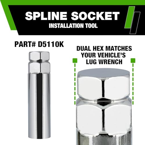 Image of DPAccessories Lug Nuts Compatible with 2017-2024 Tesla Model 3 | Black Spline Style | Aftermarket Aluminum Wheels Only | Set of 20 Wheel Nuts & 1 Tool | DTE30001A-BK /1