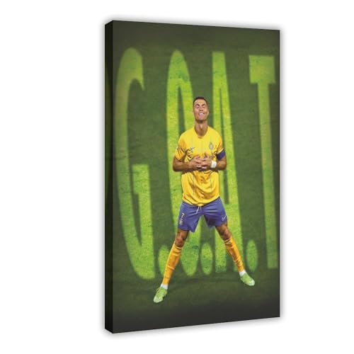 YACJZDD Cristiano Ronaldo - Póster en lienzo para decoración de dormitorio, oficina, habitación, regalo, 60 x 90 cm