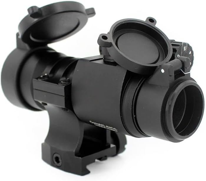 Reflex 1X32mm Red Dot Sight with QD Quick Release/Detach Mount Base，4MOA Optic Holographic Optic Scope with Flip Up Front and Rear Lens Cover Cap，Fits for Standard 20mm Pic Rail System Mounting