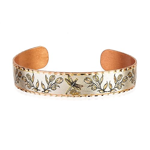 FRONT LINE JEWELRY Native American Copper Bracelets: Wolf/Bear/Horse/Zia/Pueblo/Sunflower/Butterfly/Dragonfly/Flower/Cat/Maple/Turtle