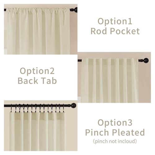Image of Joydeco Semi Sheer Curtains for Living Room, Linen Curtains 84 Inch Length 2 Panels Set for Bedroom, Curtains 84 Inches Long Rod Pockets Back Tab (84 inch L x 70 inch W, Linen)