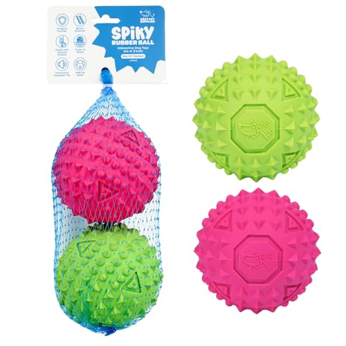 Image of Best Pet Supplies Squeaky Dog Toys with Soft Durable Fabric for Small, Medium and Large Pets Interactive Toy for Indoor Play, Supports Active Biting and Play - Fuchsia, Green (L:3.5 inch)