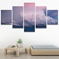 SIGNWIN 5 Panel Canvas Wall Art Colors of The Sky for Home Decorations Ready to Hang - 60