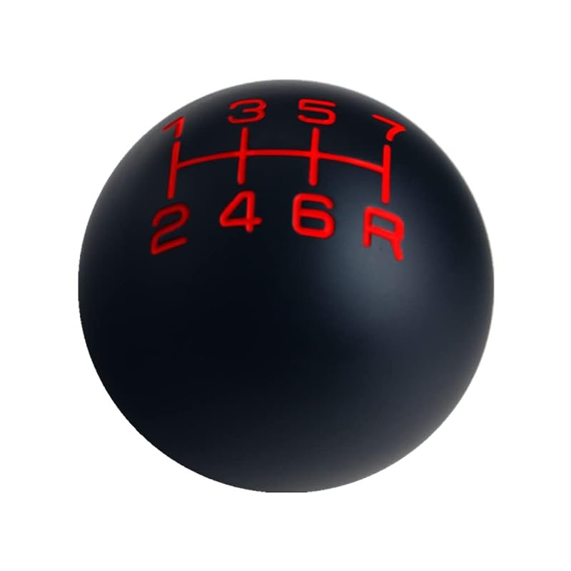 Manopla de Câmbio Manual DEWHEL em Alumínio Preta com Detalhe Vermelho, Esfera de 5,4 cm, 7 Marchas com Adaptador para Thrustmaster TH8A