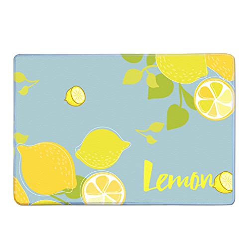 Summer Bathroom Mat Lemon, Bathroom Rug Soft Non Slip Washable Home Decor 15.7X23.62inch