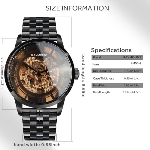Image of FORSINING Men's Automatic Watch with Mechanical Movement, Skeleton Dial and Leather Band
