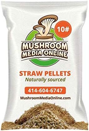 Wheat Straw Pellets - Great for Gourmet Mushroom Growing Substrate, High Absorption; 10 Pounds