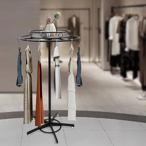 Portant à vêtements noir en métal pour foulards chapeaux et chaussures de vente au détail