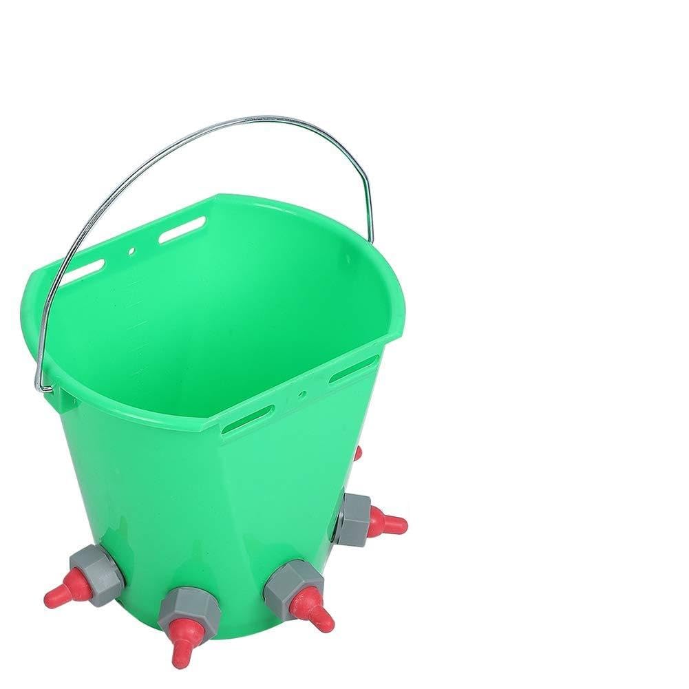 Alomejor Lamb Milk Feed Bucket, High Capacity 8L for Cattle (Five-mouth