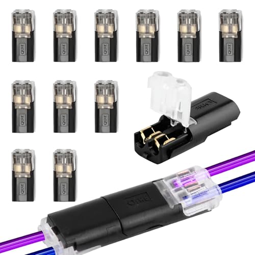 banjiabb 12 Stück Kabelverbinder Wasserdicht,Steckverbinder 12v,Steckverbinder 2 Polig,Kabelverbinder Kfz,Schneller Kabelstecker Verbindungen,Steckverbindung Wire Connector Für Kfz Lkw