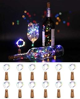 Kolpop [12 Pack] Bottle Lights, Cork Lights for Wine Bottles, 2m 20 LED Copper Wire Fairy Lights for Parties, Wedding, Christmas DIY Indoor/Outdoor Decoration (Multi Color)