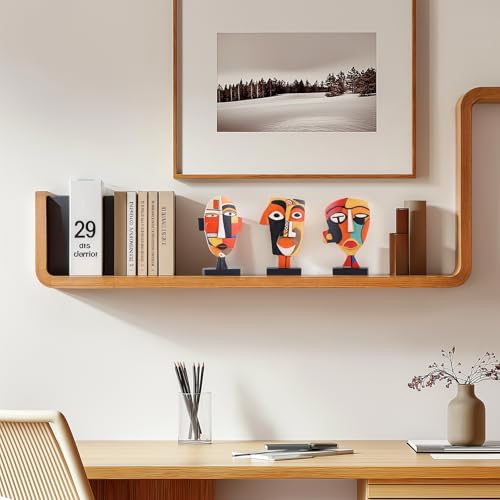 Set de 3 esculturas abstractas de resina para mesa de café miniatura 7