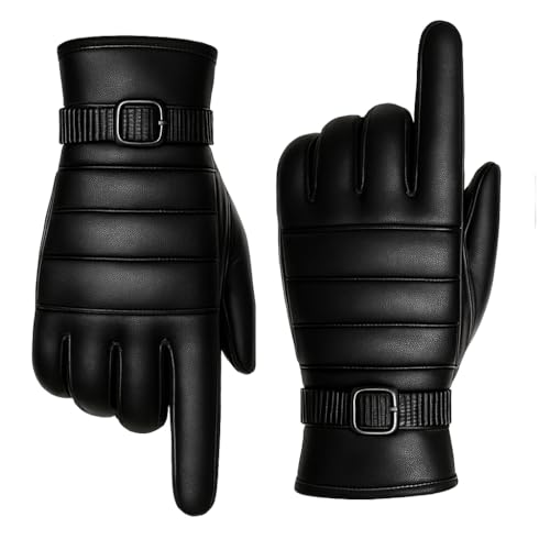 Image of TLN Genuine Leather Gloves for Men | Premium Soft Driving, Biking & Winter Gloves, Warm, Stylish & Durable Hand Gloves for Outdoor & Daily Use
