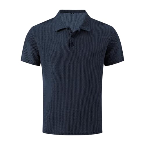 BTLYUIOAPE Breeze Polo Shirts for Men Stretchy Quick Dry Casual Short Sleeve Wearbreeze Collared Textured Polo Shirt for Summer