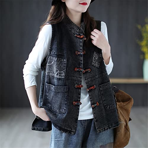 Chaleco coreano retro vaquero para la oficina y días casuales talla 3XL 4