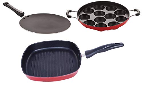 Image of Nirlon Non Stick Kitchenware Cooking Utencil Gift Set of 3 Pieces (CT12 AP12 GP24)