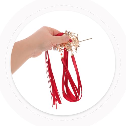 Bâtonnets Hanfu d'exception ornés de strass et pompons délicats