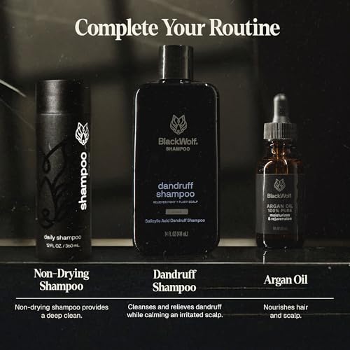 Black Wolf Sonic Scalp Scrubber - Electric Hair & Scalp Massager Brush with 3-Speed Oscillation - Rechargeable Shower Brush & Head Scrubber with Soft Silicone Bristles for Deep Clean & Exfoliation