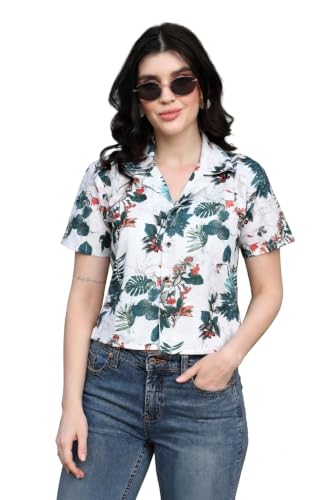 Image of Zilcon Women's Cotton Printedshort Tops for Woman Half Sleeve Hawaiian Top Club Party Disco T-Shirt for Women Stylish, Festival wear, Tops
