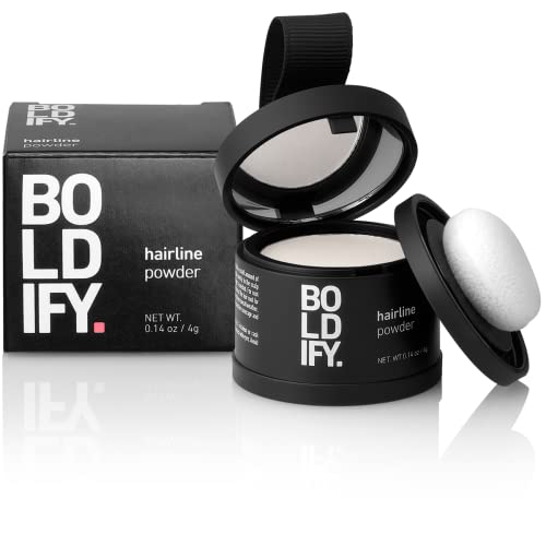 Boldify Hairline Powder Instantly Conceals Hair Loss, Root Touch Up Hair Powder, Hair Toppers For Women & Men, Hair Fibers For Thinning Hair, Root Cover Up, Stain-Proof 48 Hour Formula (White) #TOP14