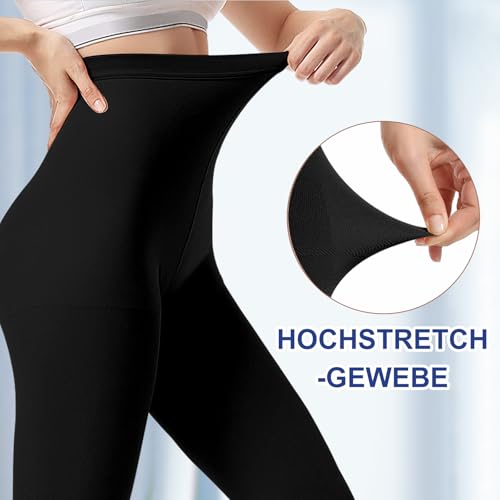 Medizinische kompressionsstrümpfe damen & Herren20–30 mmHg, progressive Stützstrumpfhose, Undurchsichtig Zehenfreie Kompressionshose klasse 2, geeignet für Krampfaderödeme, TVT (Schwarz, M)
