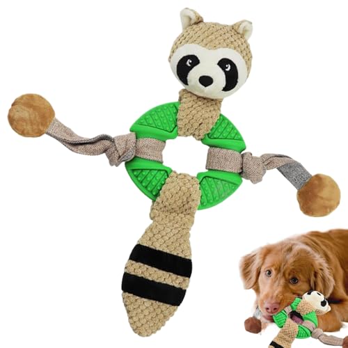 Quietschendes Spielzeug für Hunde, Plüsch- Kauseil mit Tier- Design, quietschendes Plüsch- Hundespielzeug- für Rasen, Hinterhof, Training, Park, Camping, Innen- und Außenbereich, Garten