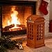 LOGOFUN Telephone Booth Piggy Bank Telephone Booth Money Pot Wood British Telephone Booth Money Box for Bookshelf Desktop Decor - Brown