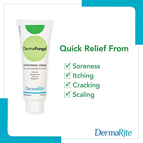 DermaFungal Antifungal Cream - Treats and Prevents Most Athlete’s Foot, Jock Itch, and Ringworm - 2% Miconazole Nitrate – 3.75 oz Tube
