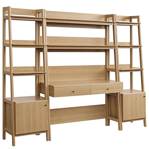 Modway 3-Piece Home Office Set in Oak
