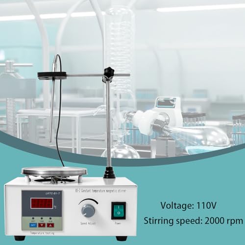 Magnetic Stirrer Hot Plate, Heated Stir Plate 2000RPM 1000ML, Hot Plate with Temperature Control, Stir Bar Included, Ideal for Mixing or Stirring in Lab