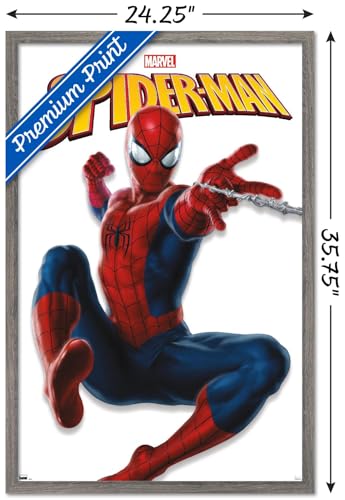 Poster Spider-Man Marvel Comics avec cadre premium Barnwood haute résolution - 3