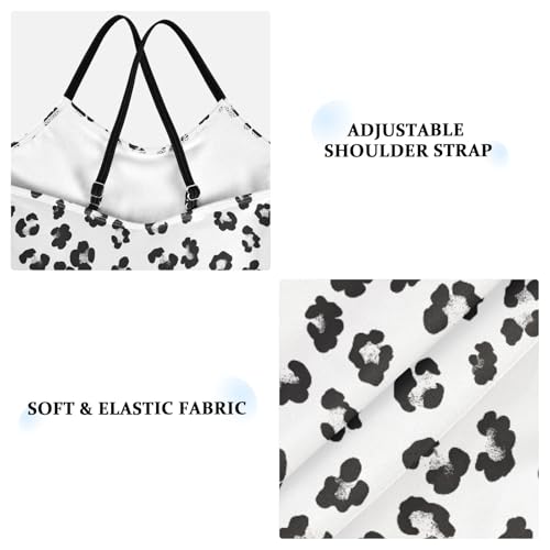 senya Girls Swimsuits One-Piece Swimwear Tie Bathing Suit Beach Summer Round Neck 4T Black and White Abstract Print Pattern3