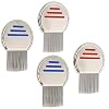 4 Pack Lice Removal Combs Metal teeth Lice Removal Comb Stainless Steel Reusable Long Pin Combs Head Lice Treatment for…