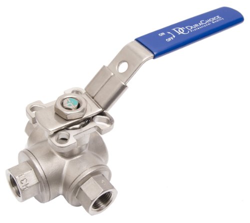 Durachoice Stainless Steel (316) 3-Way Ball Valve - T Port With Mounting Pad - 1,000 Psi (Wog) #TOP2