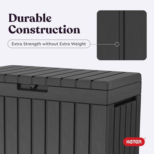 Keter Kentwood 50 Gal Outdoor Storage Box and Patio Side Table — view 5