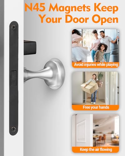 Door Stoppers Magnetic Door Catch, Stainless Steel Magnetic Door Stop 2 Pack, Double-Sided - image 2