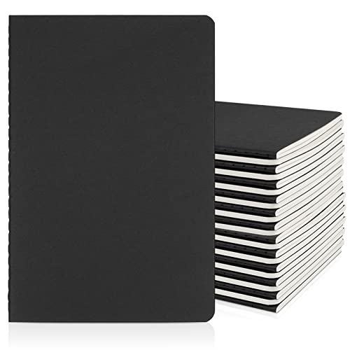 Carnet ligné A5 lot de 24 cahiers noirs pour notes et bureau