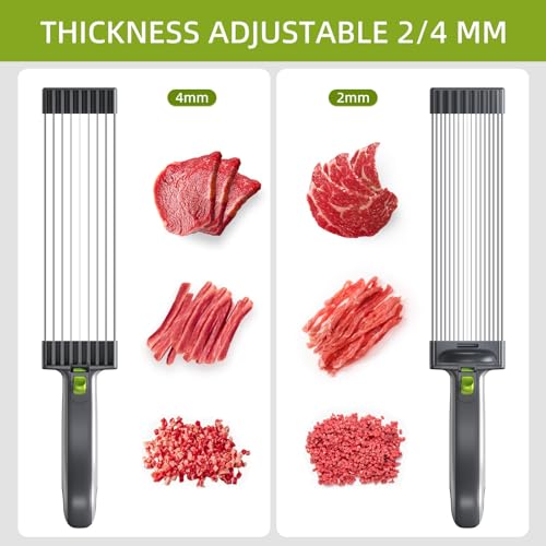 Meat Slicer Machine - Stainless Steel Adjustable Thickness Meat Cutter for Home Kitchen, 2-4 mm Setting, Ideal for Fresh Meat Preparation - Image 5