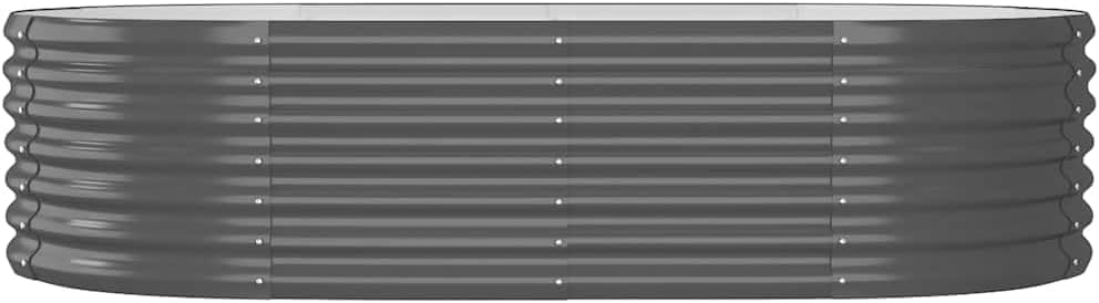 60 x 32 x 14 in Anthracite Powder-Coated Steel Oval Raised Garden Bed, Modern Minimalist Planter Box for Patio, Balcony & Outdoor Spaces, Spacious Elevated Flower Bed for Herbs & Vegetables