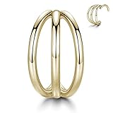 JINSAWW 16G Triple Apilado Septum Doble Aro Aro Abierto Anillos De Segmento De Acero Quirúrgico Hélice Rook Conch Cartílago Nariz Septum Sin Costuras Bisagras Clicker Piercing Joyería