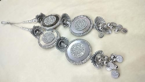 Handmade Tassels Boho Hippie Jewelery Making Ethnic Craft Sewing Sari Tassel Dress Material Large Traditional Silver Lehenga Latkan, Crystal Embellished Mirror Tassels, Decorative Hanging Ornaments
