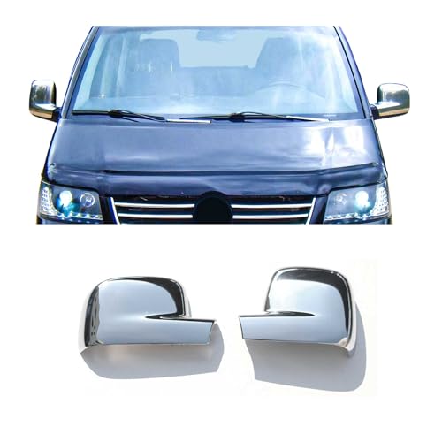 OMAC Spiegelkappen Spiegelabdeckung Leiste Kompatibel mit VW T5 Caravelle V 2003-2010 | 2 tlg Auto Rückspiegel Spiegelblenden Abdeckung aus Chrom ABS